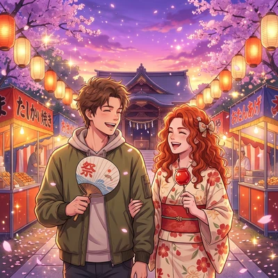 Прогулка в стиле аниме: Школьный фестиваль — AI промт для Nano Banana Pro