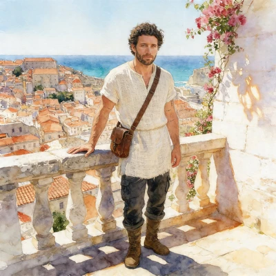 Путешественник Древнего Города — AI промт для Seedream 4.5