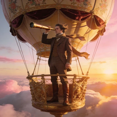 Путешественник на воздушном шаре — AI промт для Seedream 4.5