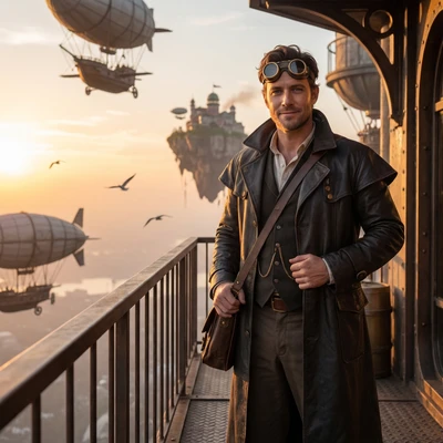 Путешественник по облачным городам — AI промт для Nano Banana Pro