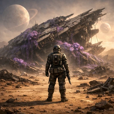 Путешественник по заброшенным планетам — AI промт для GPT Image 1.5