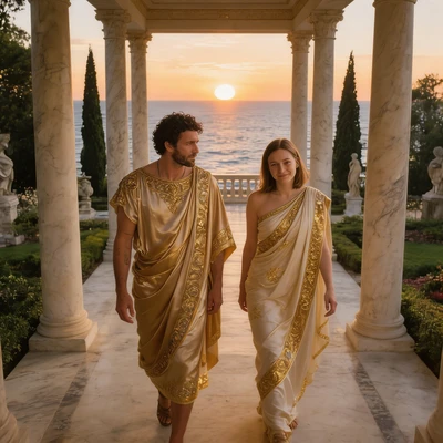 Римская вилла на закате — AI промт для Seedream 4.5