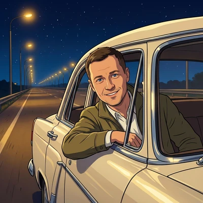 Романтичный побег: Ретро-авто — AI промт для Nano Banana Pro
