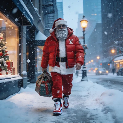 Санта Клаус в современной одежде — AI промт для Seedream 4.5
