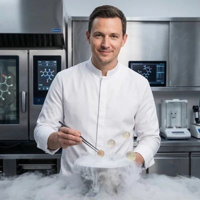 Шеф-повар молекулярной кухни — AI промт для Nano Banana Pro