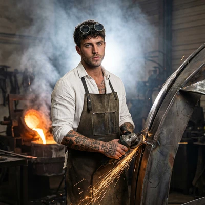 Скульптор по металлу — AI промт для Nano Banana Pro