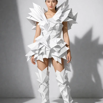 Стиль авангардной моды «Бумажный шик» — AI промт для GPT Image 1.5