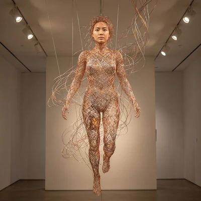 Стиль «Кинетическая скульптура» — AI промт для Nano Banana Pro