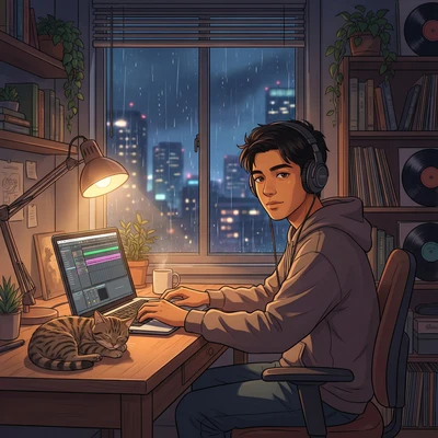 Стиль «Lofi Girl» для стрима — AI промт для Nano Banana Pro