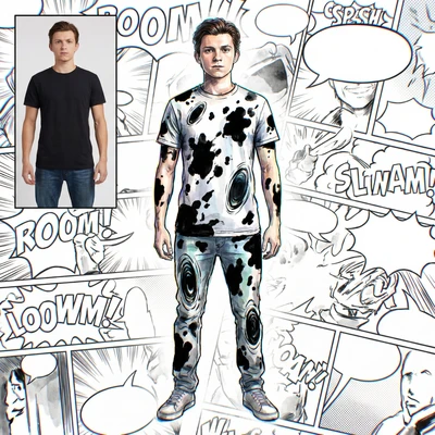 Стиль мультфильма «Spider-Verse» (Пятно) — AI промт для Nano Banana Pro