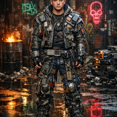 Стиль 'Мусорный Киберпанк' (Cyber-Trash) — AI промт для GPT Image 1.5