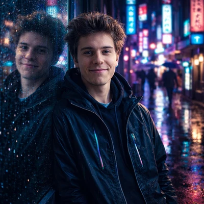 Стиль: Неоновый Дождь — AI промт для GPT Image 1.5