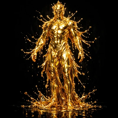 Стиль: Скульптура из текучего золота — AI промт для GPT Image 1.5