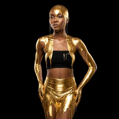 Стиль «Стекающее золото» — AI промт для Nano Banana Pro