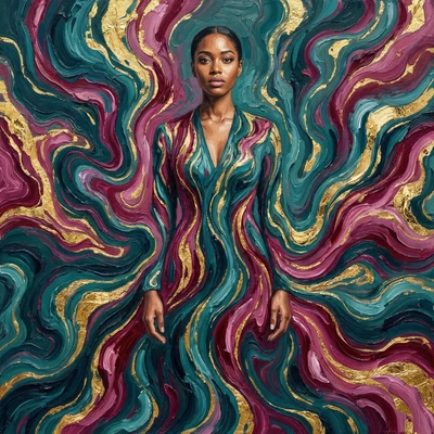 Стиль живописи 'Жидкий Мрамор' — AI промт для Nano Banana Pro