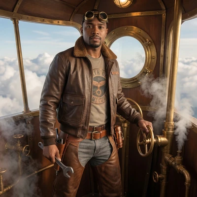 Стимпанк-путешественник на воздушном шаре — AI промт для Nano Banana Pro