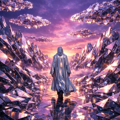 Сюрреалистичный мир из зеркальных осколков — AI промт для GPT Image 1.5