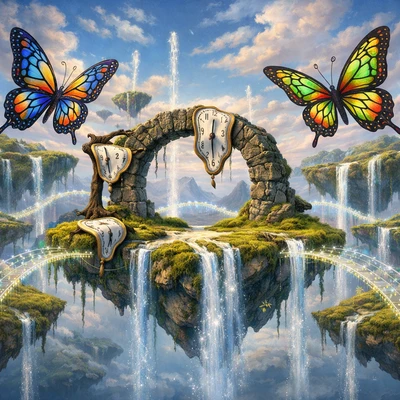 Сюрреалистичный мир парящих островов — AI промт для GPT Image 1.5