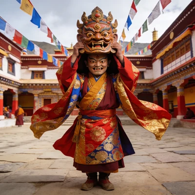 Тайный фестиваль масок Непала — AI промт для Seedream 4.5