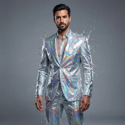 Тренд: Одежда из голографической воды — AI промт для Nano Banana Pro