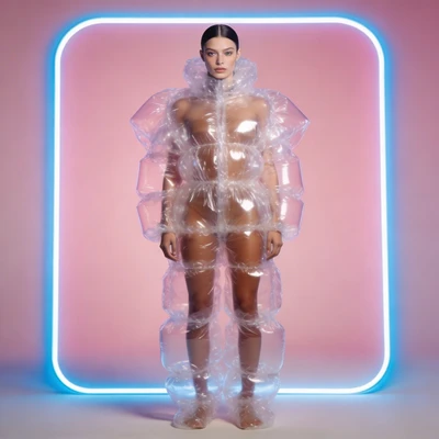 Тренд: Одежда из пузырчатой пленки — AI промт для Seedream 4.5