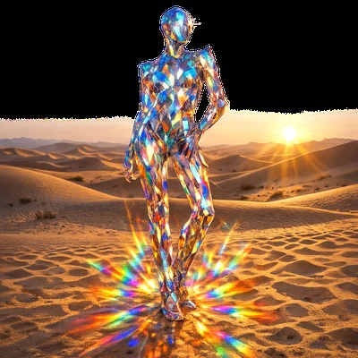 Тренд: Стеклянная скульптура в пустыне — AI промт для GPT Image 1.5