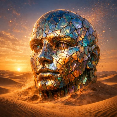 Тренд: Стеклянная скульптура в пустыне — AI промт для GPT Image 1.5