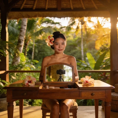 Тропический бьюти-влогер на Бали — AI промт для Seedream 4.5