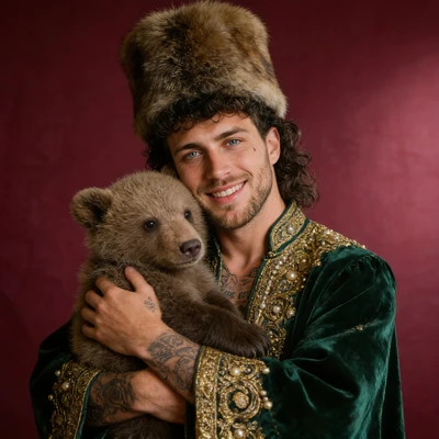 Царский Сын с Медвежонком — AI промт для Seedream 4.5