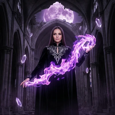 Тёмная колдунья Пустоты — AI промт для Nano Banana Pro