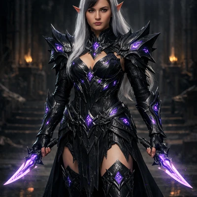 Тёмный эльф в стиле «Lineage II» — AI промт для GPT Image 1.5