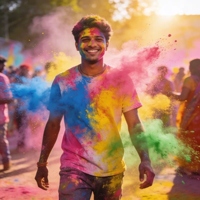 Участник фестиваля Холи — AI промт для Seedream 4.5