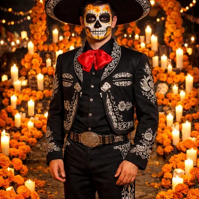 Участник мексиканского Дня Мёртвых — AI промт для GPT Image 1.5