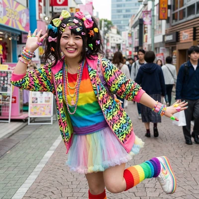 Уличный стиль Токио «Harajuku Decora» — AI промт для Nano Banana Pro