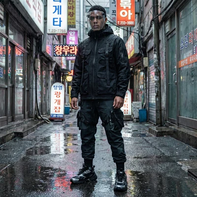 Уличный стиль в духе Techwear — AI промт для Nano Banana Pro