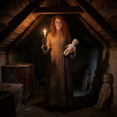 Ужас старого чердака: Кукольник — AI промт для Seedream 4.5