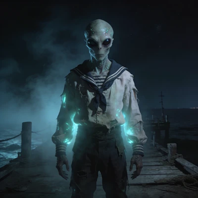 Ужас в стиле Лавкрафта: Рыболюд — AI промт для Seedream 4.5