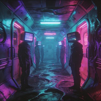 Ужас в стиле «Психоделический ретро-футуризм» — AI промт для Seedream 4.5