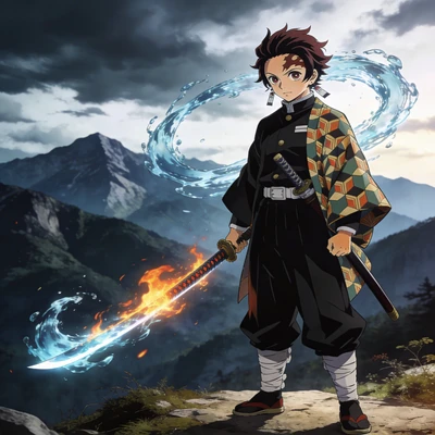 В стиле аниме «Клинок, рассекающий демонов» — AI промт для Seedream 4.5