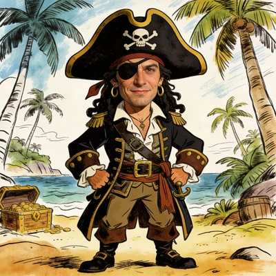 В стиле мультфильма «Остров Сокровищ» (1988) — AI промт для Seedream 4.5