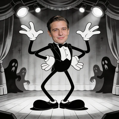 В стиле мультфильмов Макса Флейшера 1930-х — AI промт для Seedream 4.5