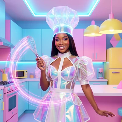 Ведущий кулинарного шоу в стиле Hyper-Pop — AI промт для Nano Banana Pro