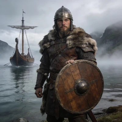 Викинг в набеге 8-го века — AI промт для Seedream 4.5