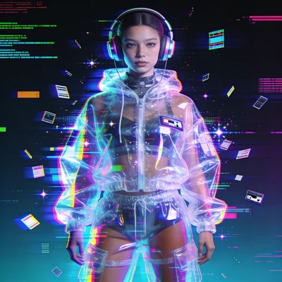 Виртуальный аватар в стиле Glitchcore — AI промт для Seedream 4.5