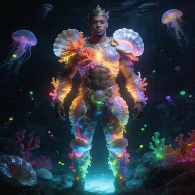 Властелин неонового океана — AI промт для Seedream 4.5