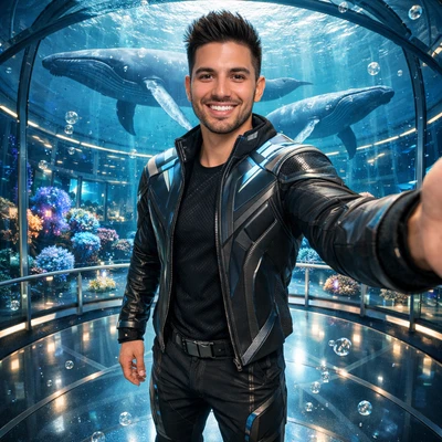 Влогер из подводного города — AI промт для GPT Image 1.5