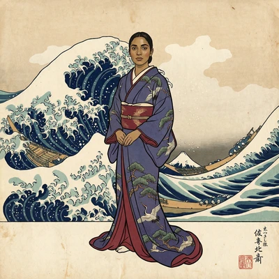 Японская гравюра Укиё-э — AI промт для Nano Banana Pro