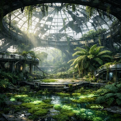 Заброшенная оранжерея будущего — AI промт для GPT Image 1.5