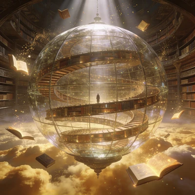 Забытая библиотека в облаках — AI промт для Seedream 4.5