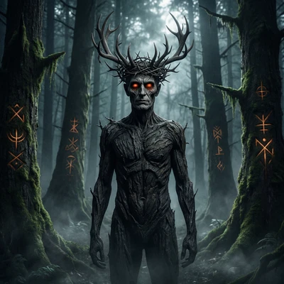 Забытый бог лесной чащи — AI промт для Nano Banana Pro